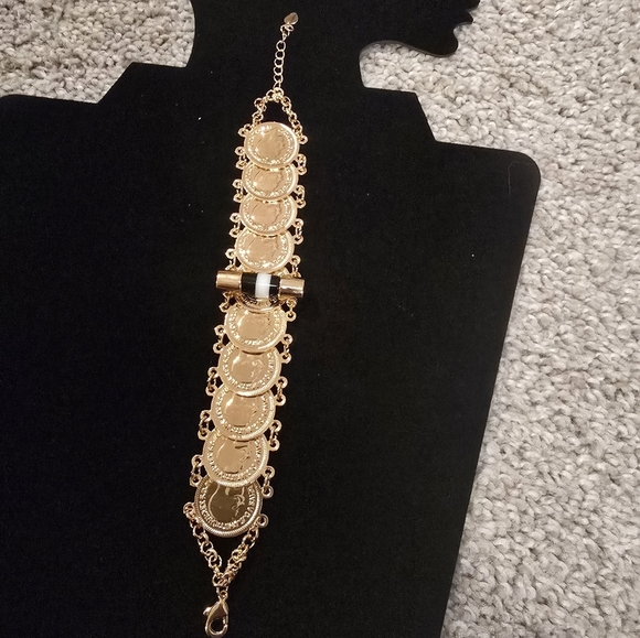 18kgp Dubai Jewelry Elegant Gold Coin Bracelet - Picture 3 of 8